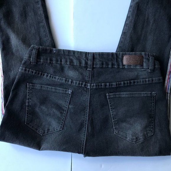 Denim & Rivets Girls Black Jeans Stripes on sides - Picture 9 of 16